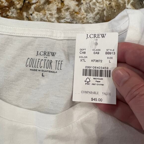 **NWT J. Crew White W/Christmas Tree Lights Graphic Tee - SIZE XL - Picture 6 of 9